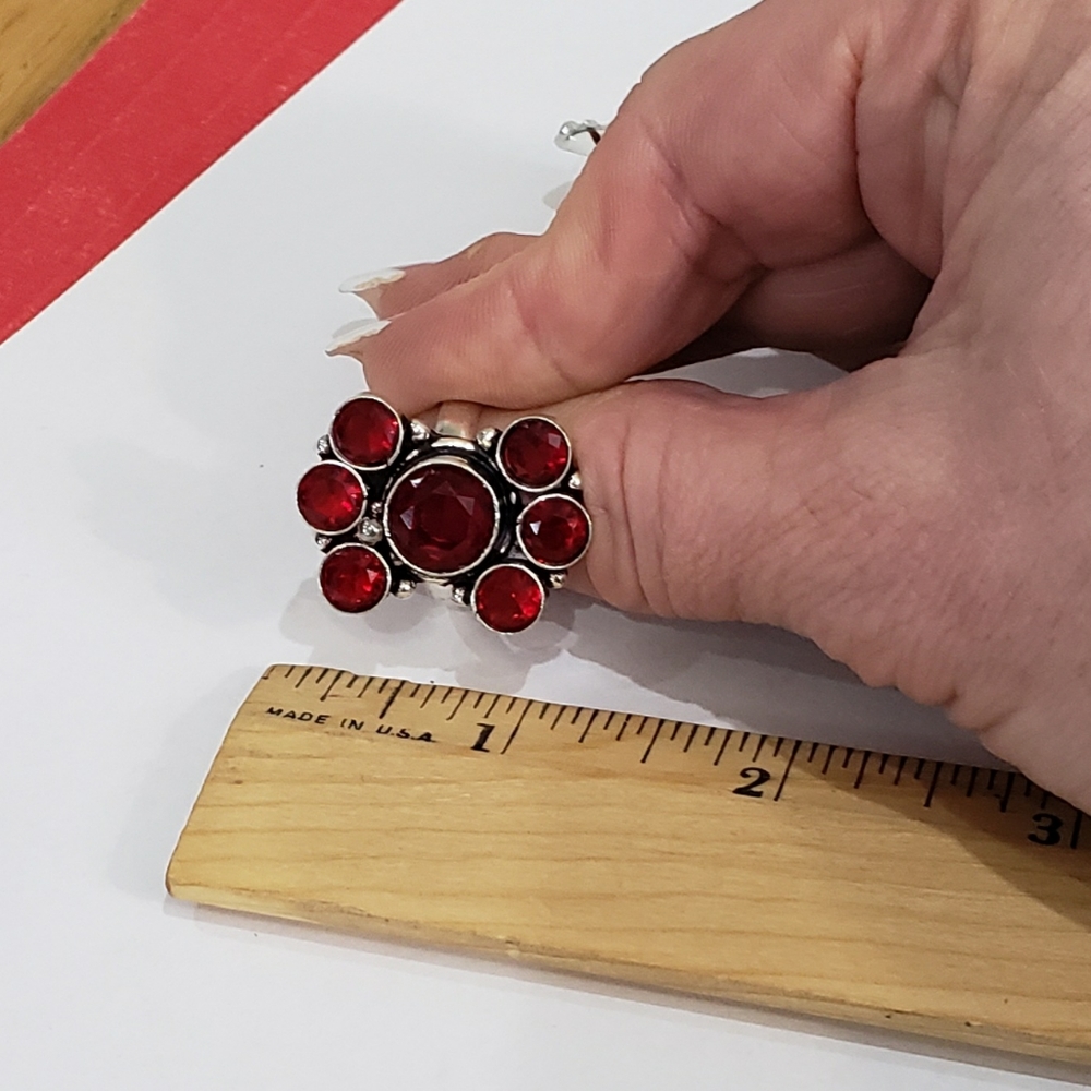 Garnet ring, 925 silver mozambique garnet gemstone ring - Picture 11 of 13